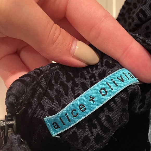 ALICE + OLIVIA navy leopard print mini dress - Picture 7 of 7